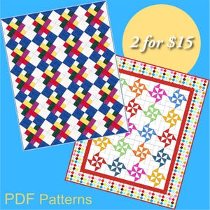 Baby Quilt PDF Pattern Bundle: Easy Pinwheel & Braided Designs (PDF Download)