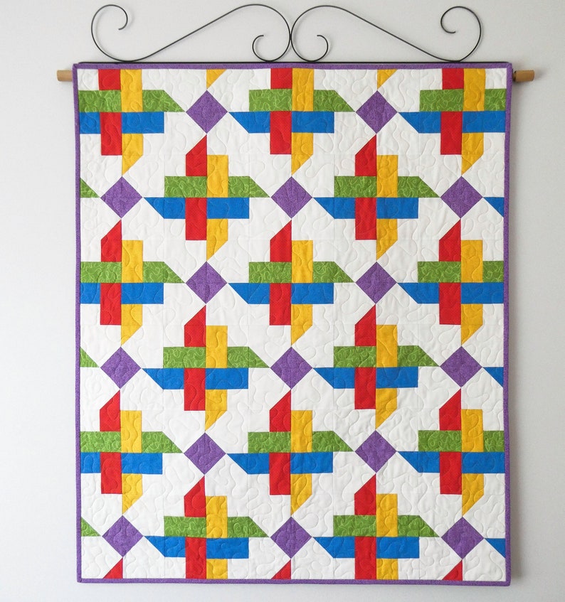 Modern Baby Quilt Pattern In Multiple Sizes, PDF Instant Digital Download image 2