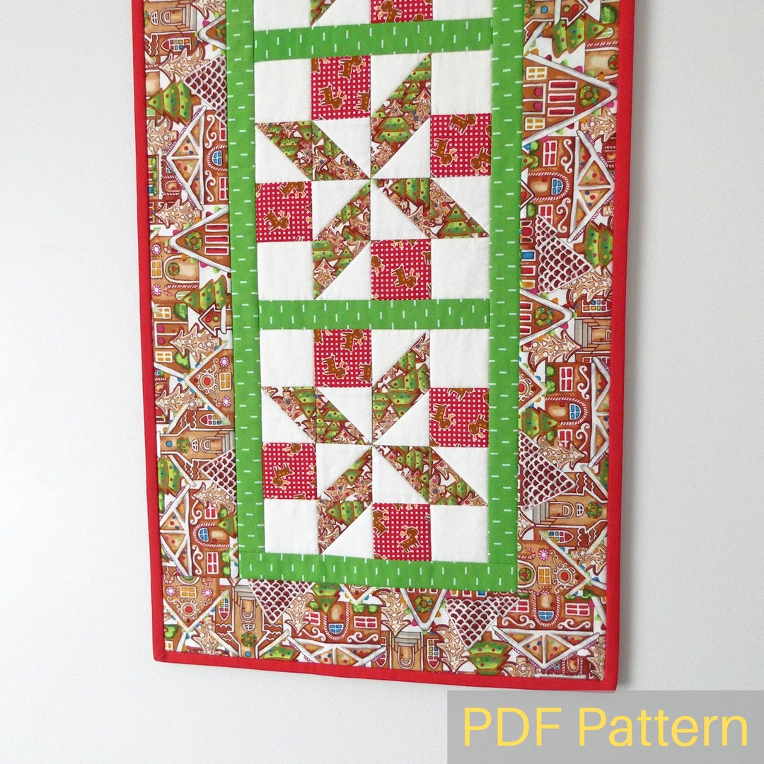 Festive Table Runner Quilt Pattern: Christmas Star Decor (PDF Download ...
