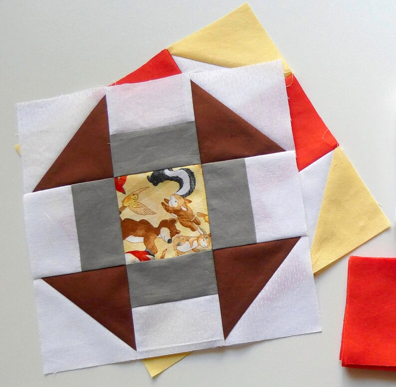 Woodland Baby Quilt Pattern, PDF Instant Download, Square Baby Quilt