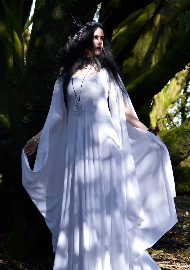 Fae of the Falls Gown made to measure cotton elven fairy witch medieval aurthurian dress by Moonmaiden Gothic Clothing All Sizes image 4