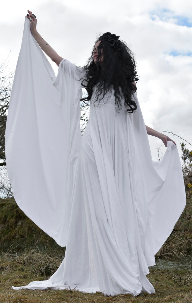 Fae of the Falls Gown made to measure cotton elven fairy witch medieval aurthurian dress by Moonmaiden Gothic Clothing All Sizes image 6