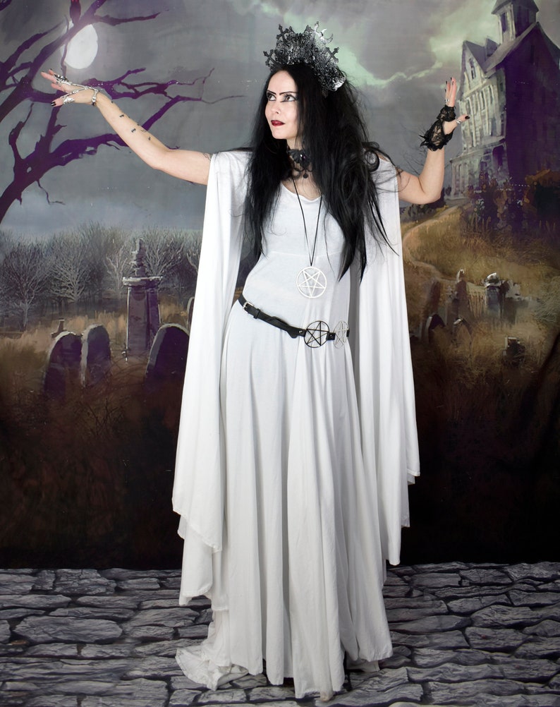 Fae of the Falls Gown made to measure cotton elven fairy witch medieval aurthurian dress by Moonmaiden Gothic Clothing All Sizes image 3