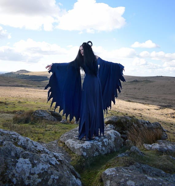 Vixiana Witch Dress - Cotton Witchy Elven Goth Raggedy Dress by Moonmaiden Gothic Clothing - Made to Measure - All Sizes and Colours