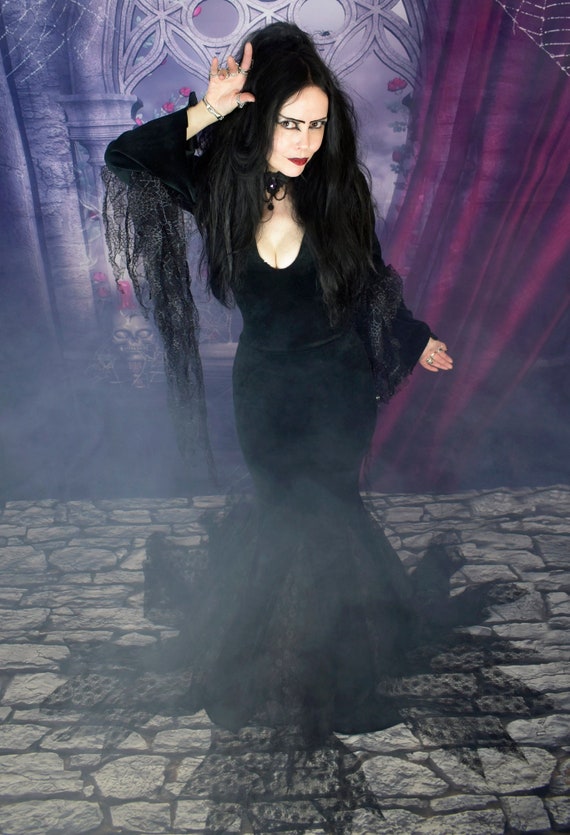 Morticia Addams Gown Made to Measure Etsy Ireland