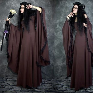 Crymaria Wynter Witch Gown - made to measure -  cotton medieval witchy dress by Moonmaiden Gothic Clothing - All Sizes and Colours