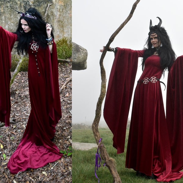 The Celebrianisches Kleid - Mittelalterliches Herr der Ringe Elfen Kleid von Moonmaiden Gothic Clothing - Alle Größen und Farben