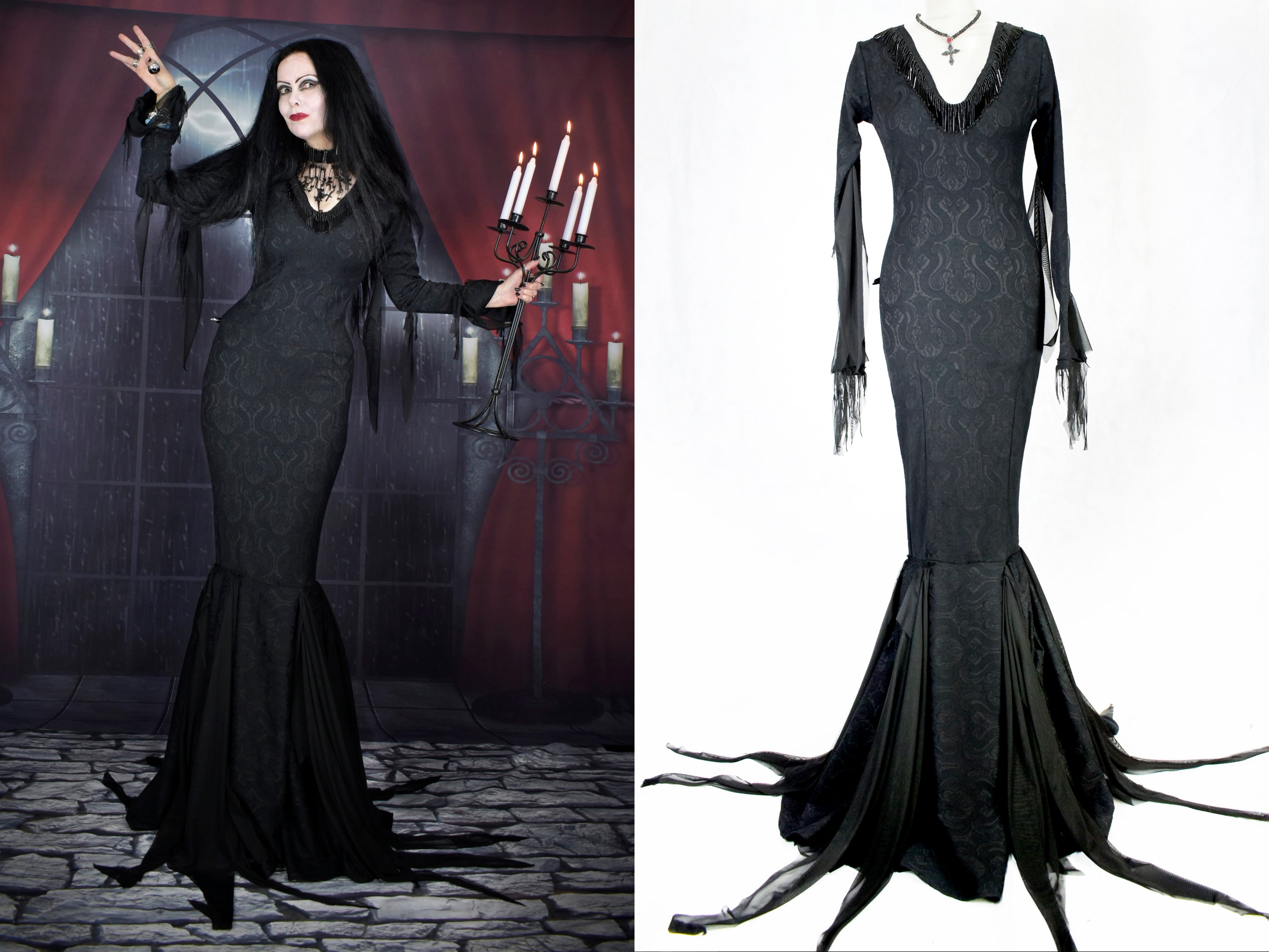 Morticia Addams Halloween Costume | escapeauthority.com