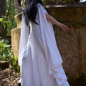 Fae of the Falls Gown made to measure cotton elven fairy witch medieval aurthurian dress by Moonmaiden Gothic Clothing All Sizes image 7