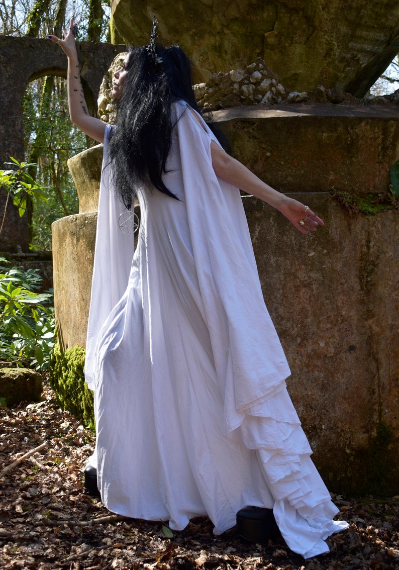 Fae of the Falls Gown made to measure cotton elven fairy witch medieval aurthurian dress by Moonmaiden Gothic Clothing All Sizes image 7