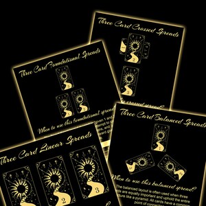 Tarot 3 Cards Spreads Bundle | Tarot Journaling | Tarot Workbook | Tarot Diary | Card Reading | Beginner Tarot Study Sheets | Worksheets