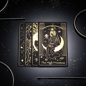 Black Tarot Deck With Downloadable Guide Book - 78 Tarot Cards - Black ...