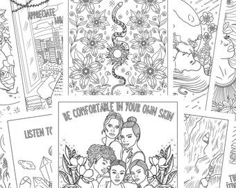 Libro da colorare digitale Il percorso verso la pace interiore - Illustrazione di 10 pagine - Pagine da colorare con citazioni motivazionali - Libro da colorare spirituale per adulti