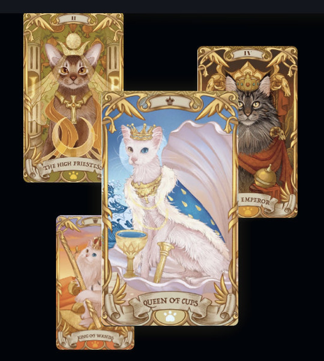 【楽天カード分割】 Cat Tarot Deck - With Guide Book- Cat Tarot Cards- 78 Tarot 趣味・スポーツ・実用