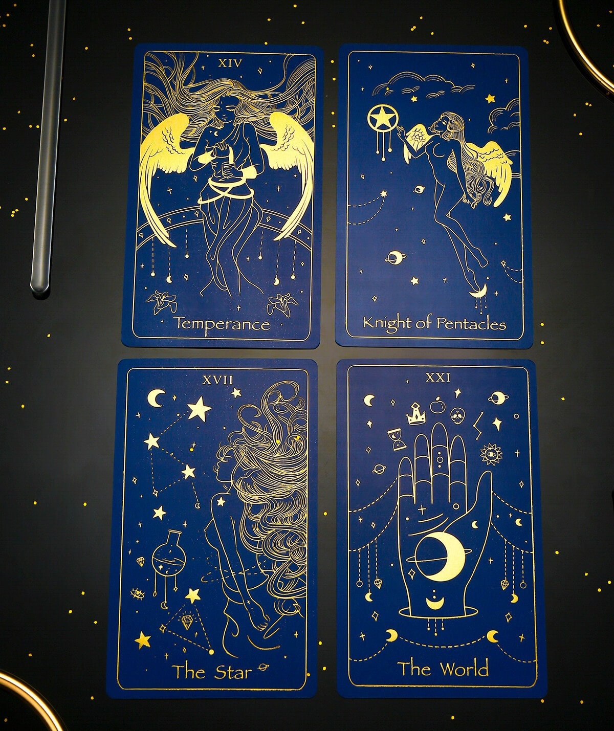 Mazzo di tarocchi in Lamina d'oro Mazzo è Adatto a Principianti, Appassionati e Lettori di tarocchi avanzati (Collezione) Gold Foil Tarot Deck,Golden Sun,12cm*7cm