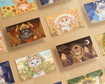 Cartoline dei Tarocchi del Gatto delle Nove Vite