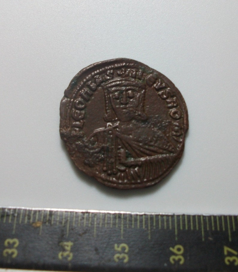 Ancient bronze Follis coin Leo VI The Wise Etsy