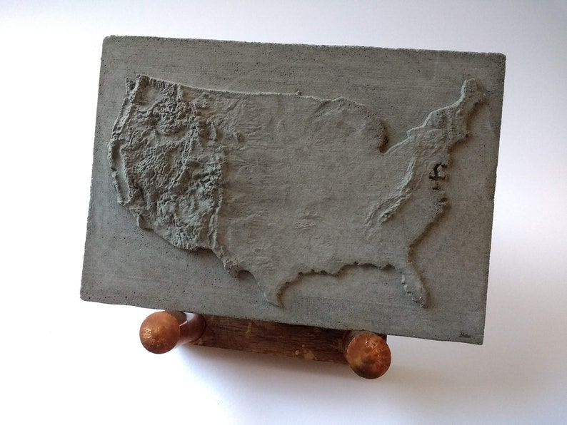 3D United States Topographic Map Industrial Decor Modern - Etsy