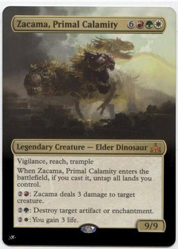 Mtg Altered Art Card Zacama, Primal Calamity - Etsy