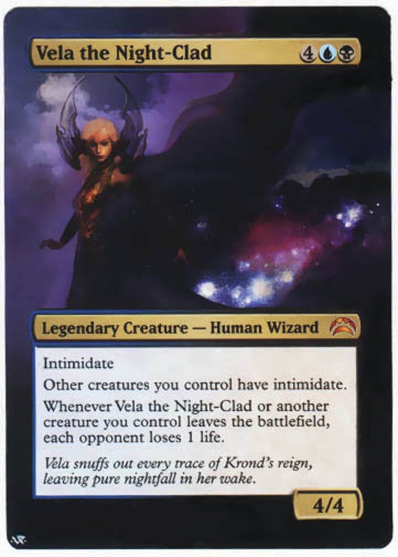 Mtg Altered Art Card-vela the Night-clad - Etsy