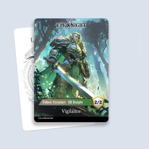 Elf Knight Token #1 - Magic custom tokens for MTG