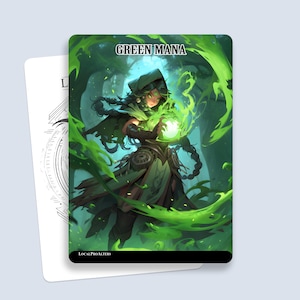Green Mana Tracker Token #1 - Magic custom tokens for MTG