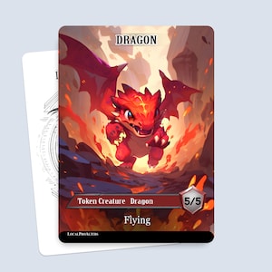 Dragon Token #4 - Magic custom tokens for MTG
