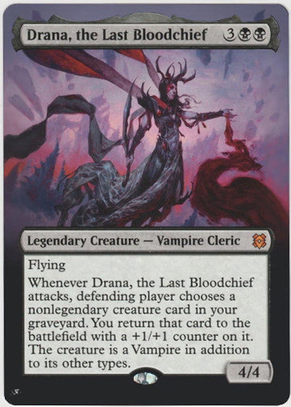 Mtg altered art card-Drana, the Last Bloodchief