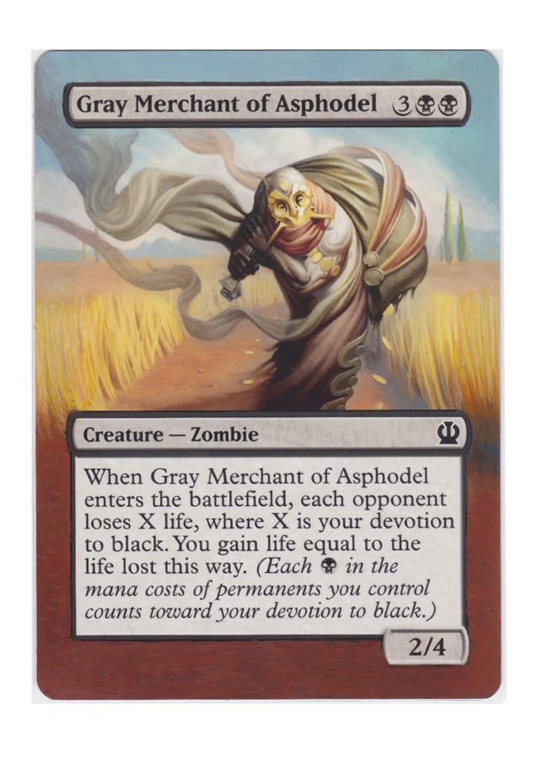 Mtg Altered Art Card - Gray Merchant of Asphodel - Etsy