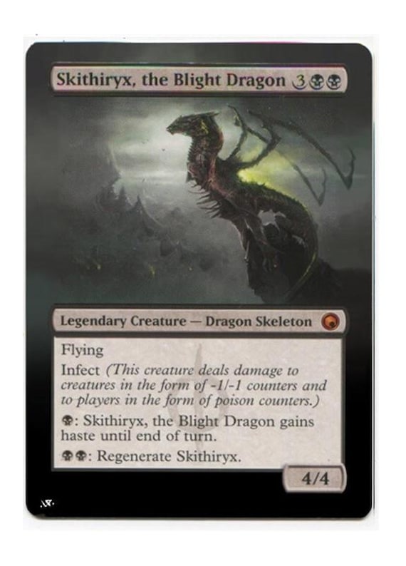 Mtg Altered Art Card-skithiryx, the Blight Dragon - Etsy