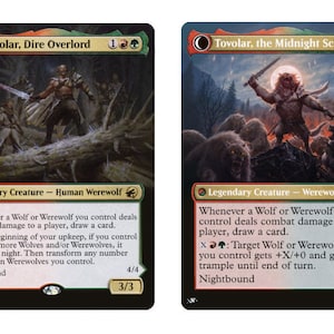 Mtg altered art card-Tovolar, Dire Overlord // Tovolar, the Midnight Scourge