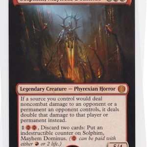 Mtg altered art card Solphim, Mayhem Dominus