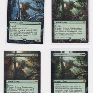 Mtg altered art card primeval titan