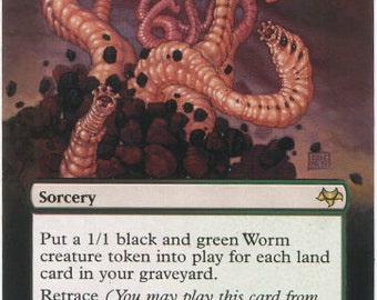 Mtg altered art card-Worm Harvest