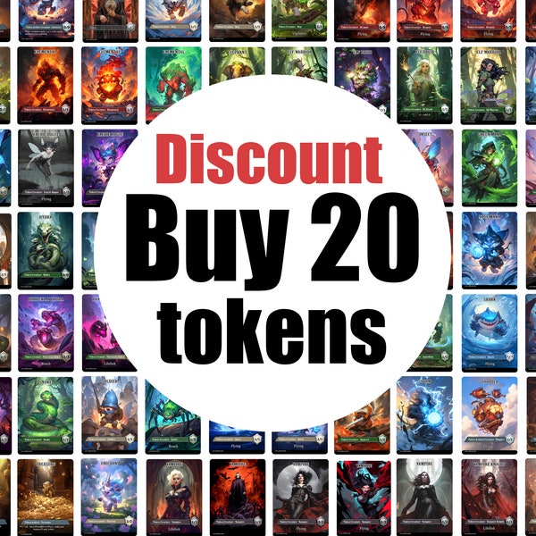 Wähle 20 Custom Tokens Deiner Wahl für Magic The Gathering - custom Tokens für MTG