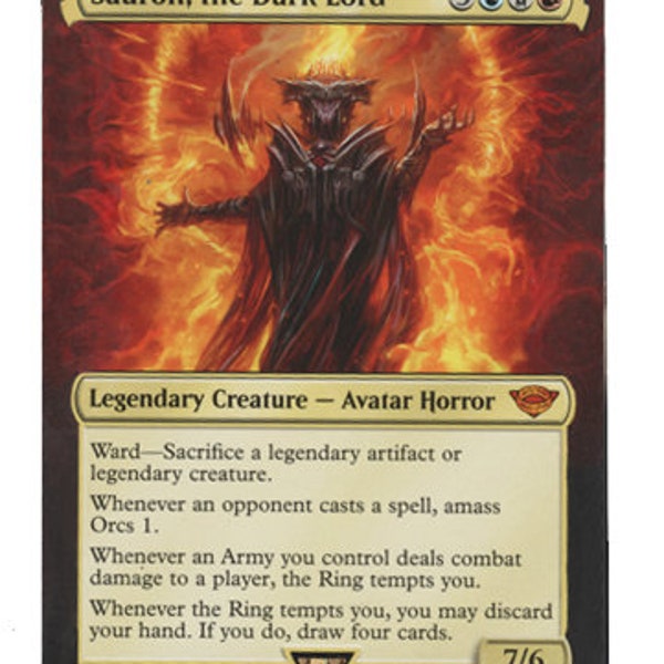 Carte d'art altérée Mtg-Sauron, le Seigneur des Ténèbres