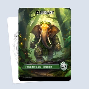 Ficha de elefante n.º 1: fichas mágicas personalizadas para MTG