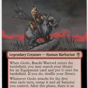 Mtg altered art card-Godo, Bandit Warlord