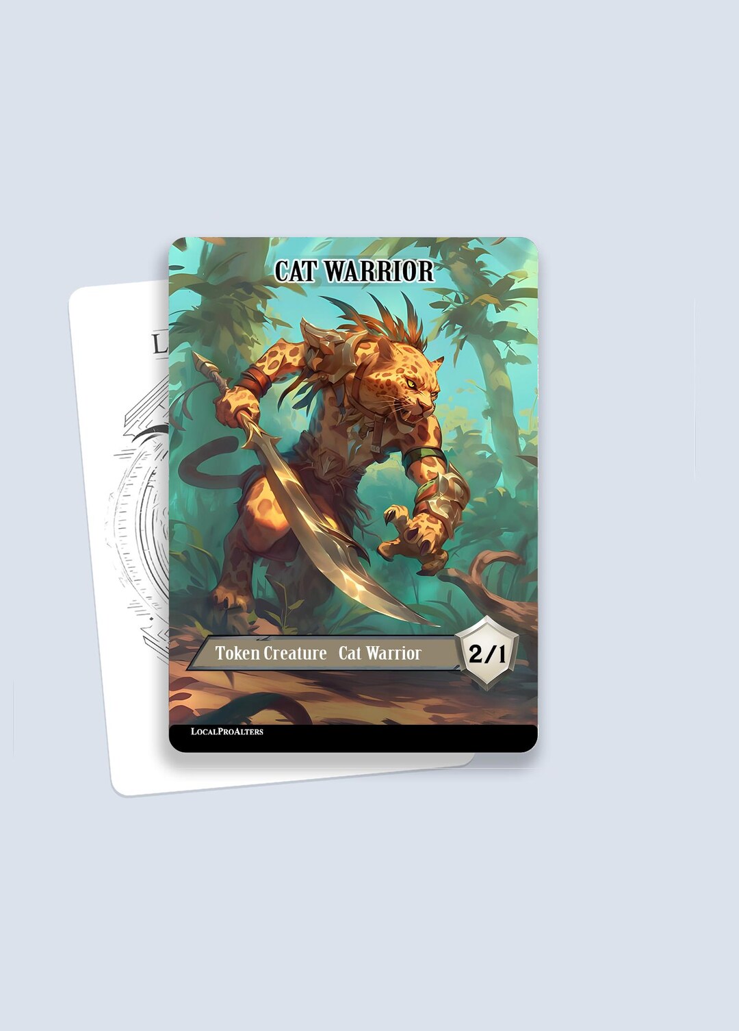 Cat Warrior Token #1 - Magic Custom Tokens for MTG - Etsy
