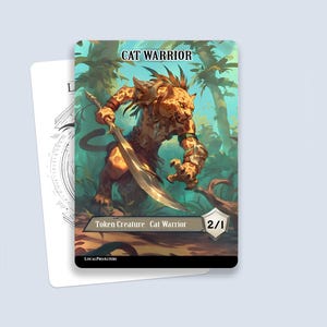 Cat Warrior Token n. 1 - Segnalini personalizzati magici per MTG