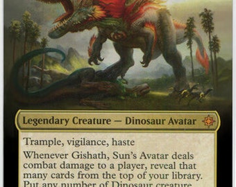 Mtg altered art card Gishath, Sun&#39;s Avatar
