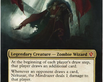 Mtg altered art card Nekusar, the Mindrazer