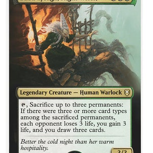 Mtg altered art card-Baba Lysaga, Night Witch