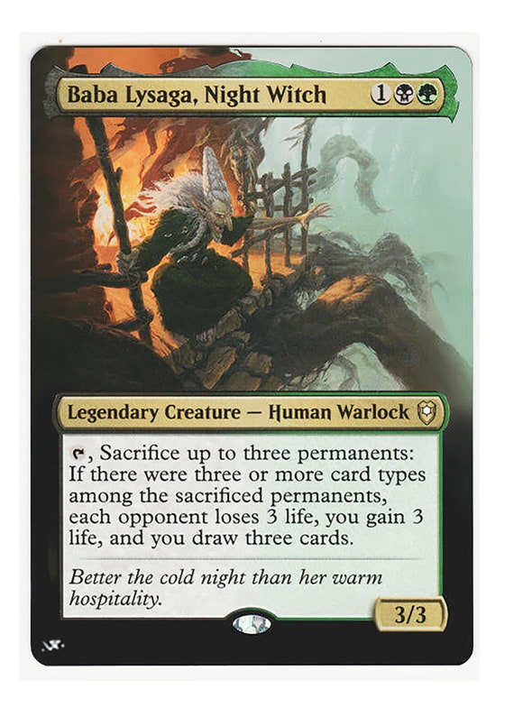 Mtg Altered Art Card-baba Lysaga, Night Witch - Etsy