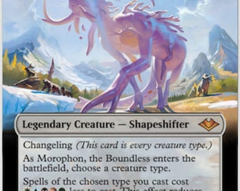 Carta de arte alterada Mtg Morophon, o Ilimitado
