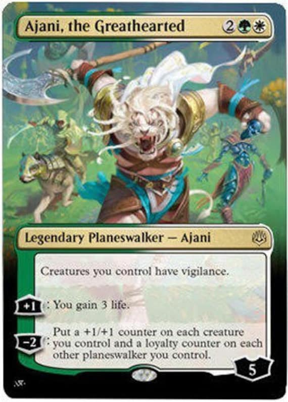 Mtg altered art card-Ajani, the Greathearted