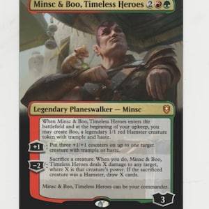 Mtg tarjeta de arte alterada Minsc & Boo, Timeless Heroes