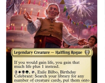 Mtg Altered Art Card-bilbo, Birthday Celebrant - Etsy