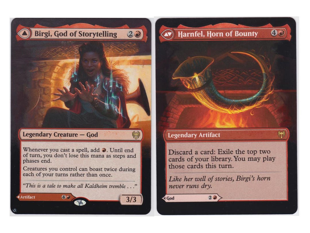 Mtg Altered Art Card Birgi, God of Storytelling // Harnfel, Horn of Bounty - Etsy Mtg Altered Art Card Birgi, God of Storytelling // Harnfel, Horn of Bounty - Etsy