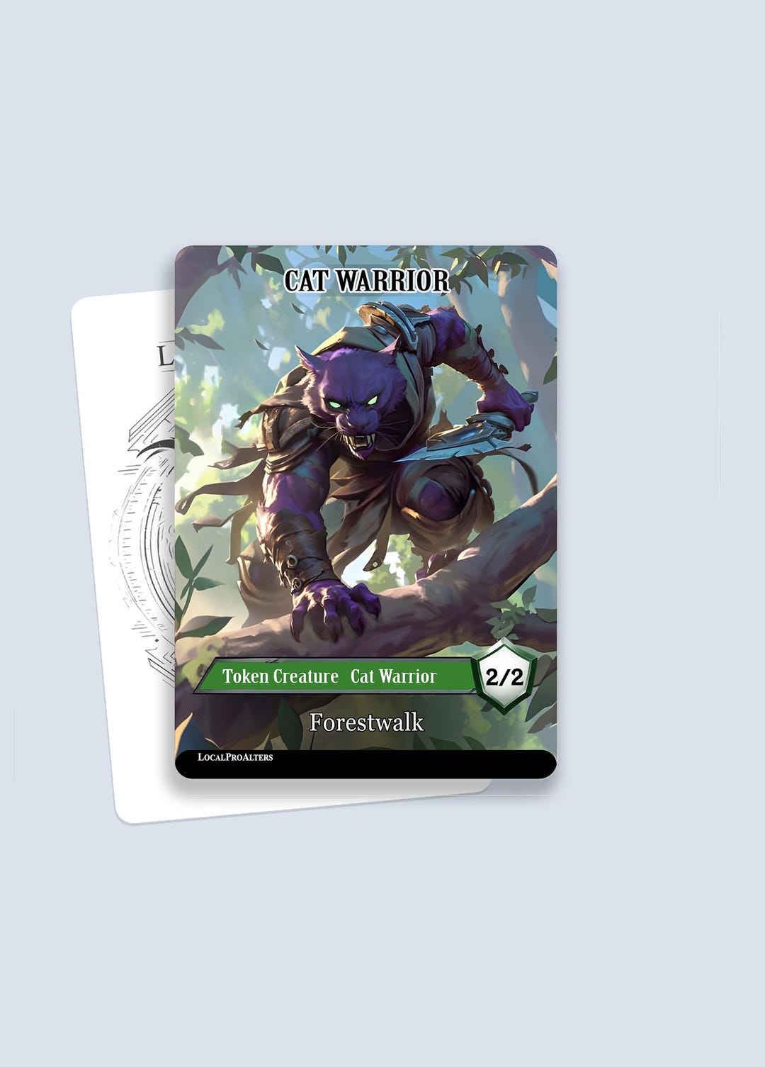 Cat Warrior Token #2 - Magic Custom Tokens for MTG - Etsy
